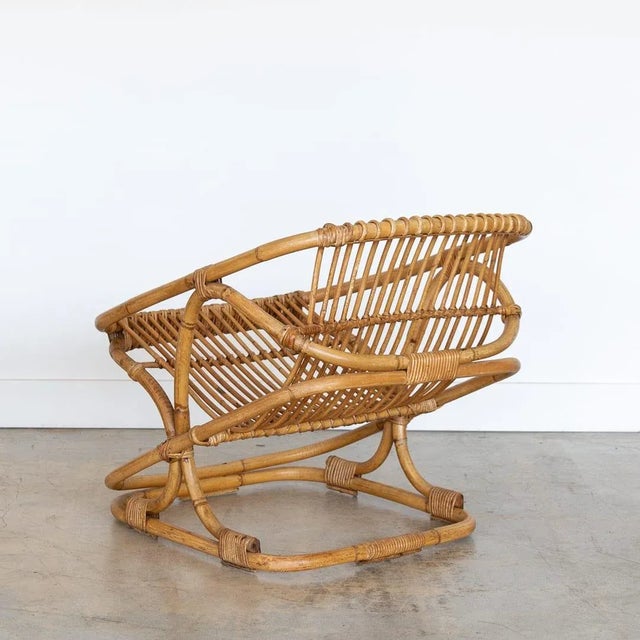1960s Pair of Italian Rattan Bucket Chairs For Sale In Los Angeles - Image 6 of 11