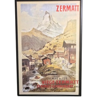 Original Zermatt Swiss Travel Poster For Sale