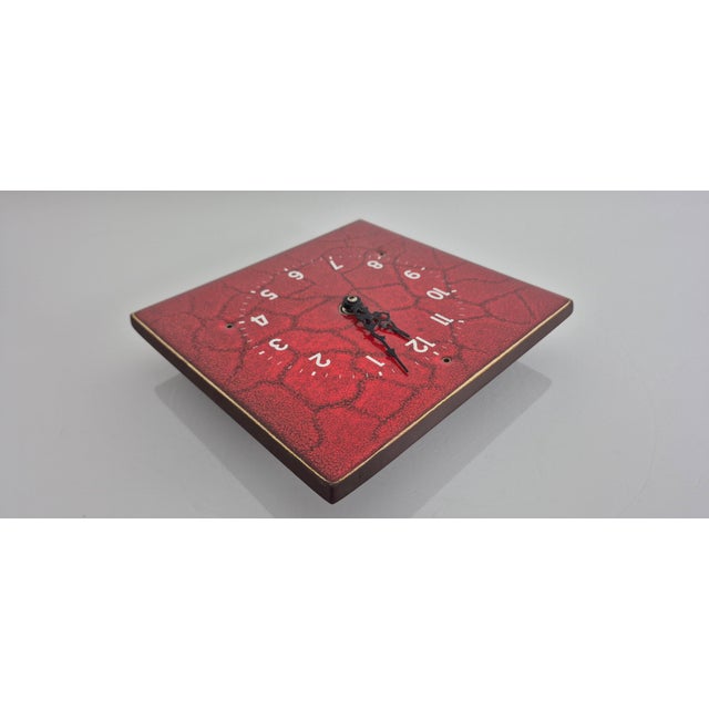 Glazed Ceramic Wall Clock, Germany, 1970s For Sale - Image 6 of 13