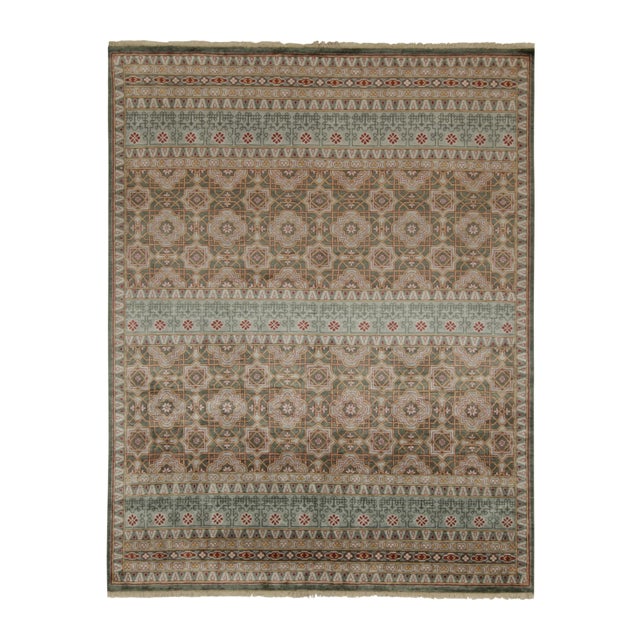 Textile Rug & Kilim’s Classic Style Rug in Gold, Red and Blue Geometric Pattern For Sale - Image 7 of 7