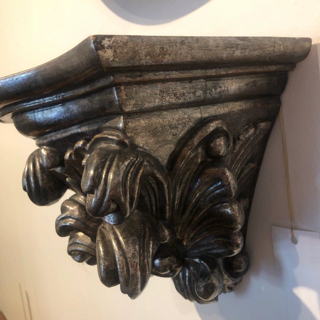Italian Vintage Intricately Hand Carved Wall Bracket For Sale - Image 9 of 12