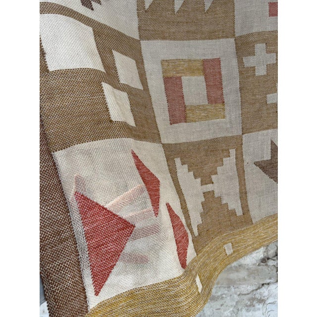 Textile Large Abstract Wool Wall Tapestry, Sweden, 1988 For Sale - Image 7 of 12