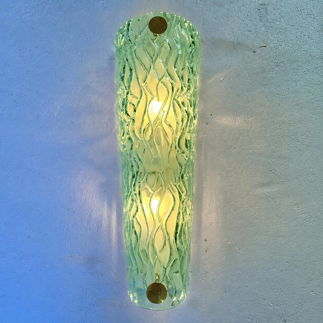Monumental Green Murano Glass Wall Sconces From Italy – Set of Four For Sale - Image 6 of 7