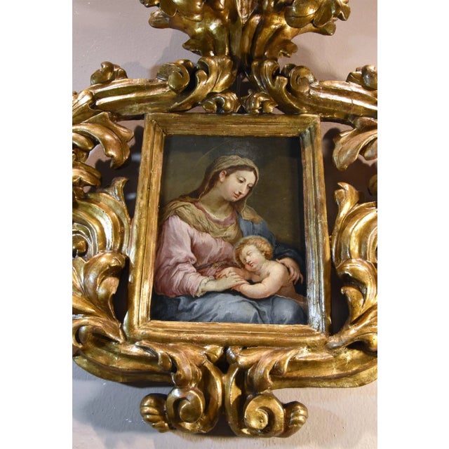 Circle of Sebastiano Conca, Madonna and Child, Oil on Copper, 1740, Framed For Sale - Image 11 of 13