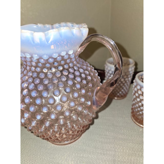 Mid-Century Modern Vintage Fenton Pitcher With 6 Tumbler For Sale - Image 3 of 12