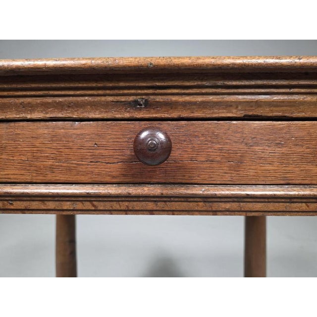 Dutch Amsterdam School Solid Oak Side Table, 1930s For Sale - Image 4 of 8