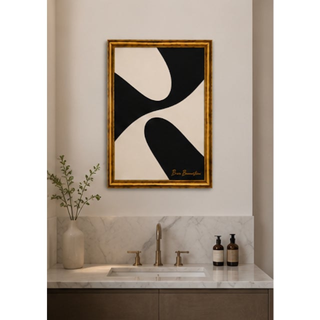 Black Convergence Modern Painting Framed, by Bryan Boomershine For Sale - Image 8 of 10