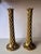 This pair of solid brass Hollywood Regency palm tree candlestick holders are a pair made by Andrea by Sedeak. They stand...