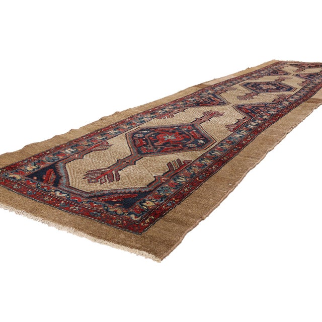90047 Antique Persian Malayer Rug Runner, 03'03 x 14'00. The Malayer Axis: Late 19th Century Persian Masterpiece of...