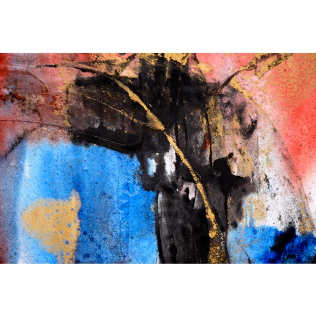 Flecks of Gold - Abstract Composition in Acrylic on Paper by Ricardo De Silva For Sale In Monterey, CA - Image 6 of 8