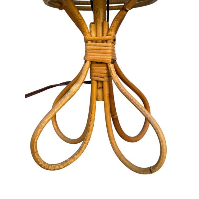 Mid-Century French Rattan and Wicker Table Lamps by Louis Sognot, 1960s, Set of 2 For Sale - Image 6 of 18