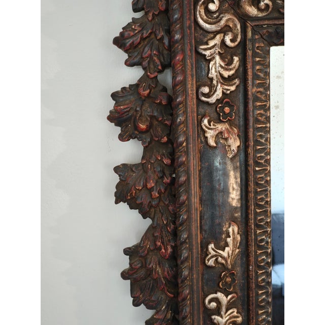 Vintage Baroque Revival Carved Wood Mirror, 1960s For Sale - Image 10 of 12
