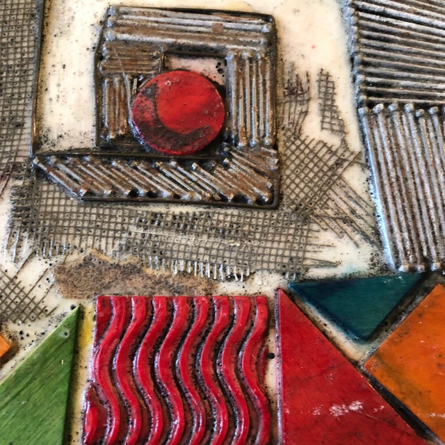 Mid-Century Modern Original Vintage Mid Century Modern Abstract Painting/Collage Assemblage For Sale - Image 3 of 5