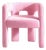 Brutal Armchair in Pink Velvet from Moanne For Sale