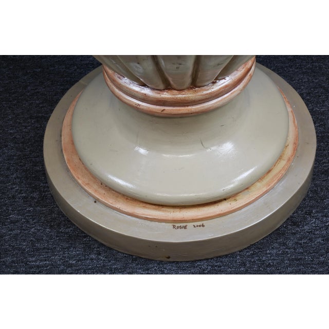 Glass Fruit Basket Pedestal Base Table With Beveled Glass Top For Sale - Image 7 of 11