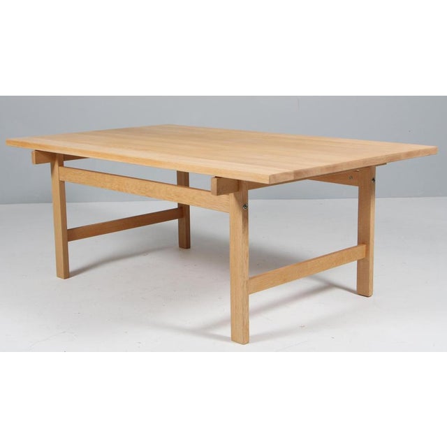 Hans J. Wegner coffee table, solid soap treated oak Made by PP Møbler. This piece is attributed to the mentioned...
