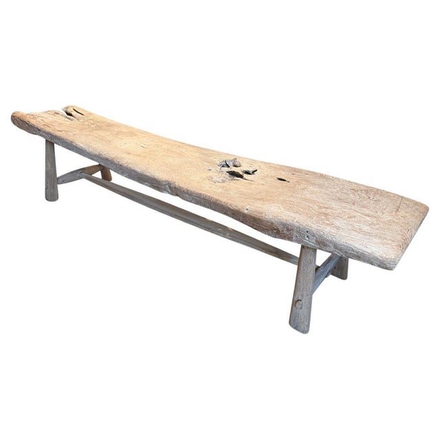 A beautiful century old thick teak slab has been hand crafted into a unique bench whilst respecting the natural organic...