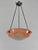 Charles Schneider - Le Verre Français A large French art deco hanging fixture in wrought iron with a nice Schneider Le...