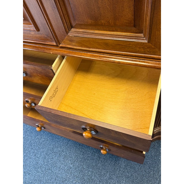 Vintage Stanley Furniture Gentleman’s / Entertainment Armoire Chest For Sale In New York - Image 6 of 12