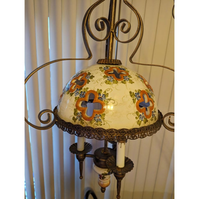 1950s Tuscany Hanging Porcelain Lamp For Sale In Chicago - Image 6 of 10