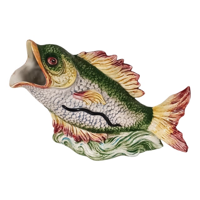 Horizontal Fish-Shaped Ceramic Jug, 1970s For Sale