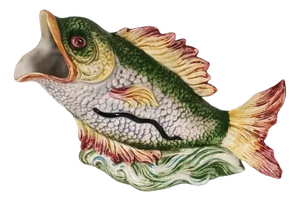 Horizontal Fish-Shaped Ceramic Jug, 1970s