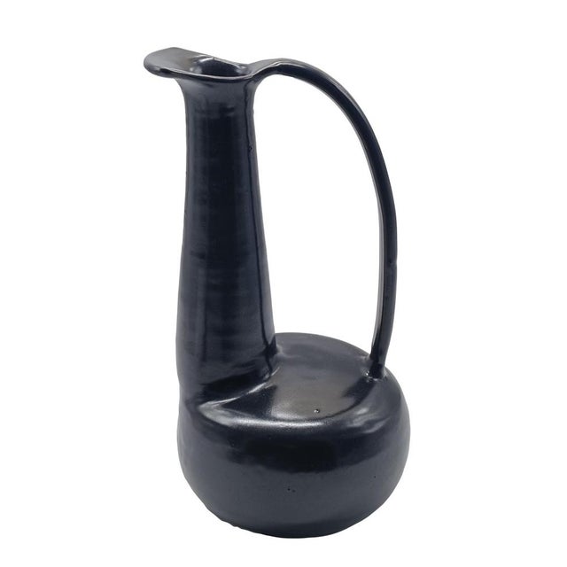 Black Bucchero Ceramic Vase by Gio Ponti for Costantino, Italy, 1997s For Sale - Image 11 of 11