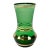Vintage French Green and Gold Striped Glass Bud Vase For Sale