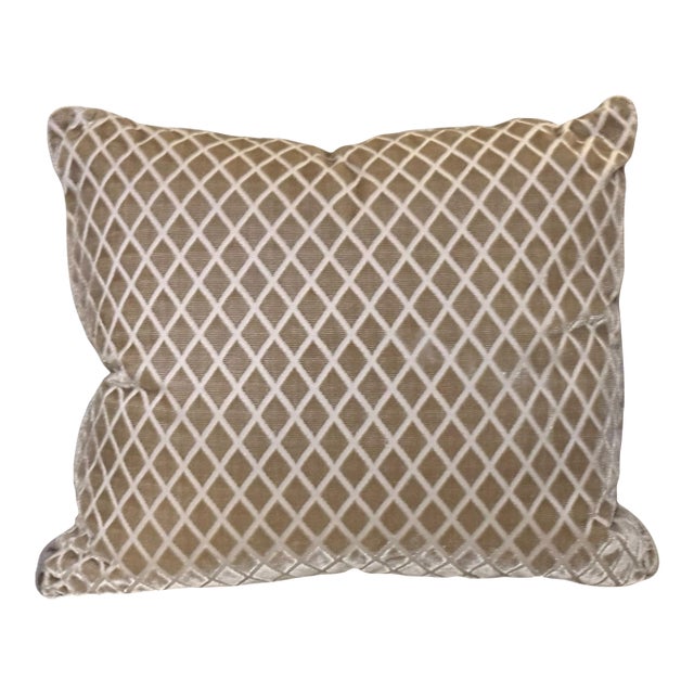 Art Deco Nancy Corzine Cut Silk Velvet Down Pillow For Sale
