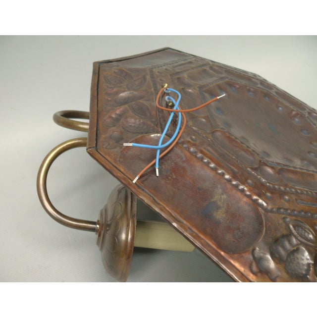 Vintage Art Nouveau Wall Lamp in Patinated Brass, 1890s For Sale - Image 16 of 17