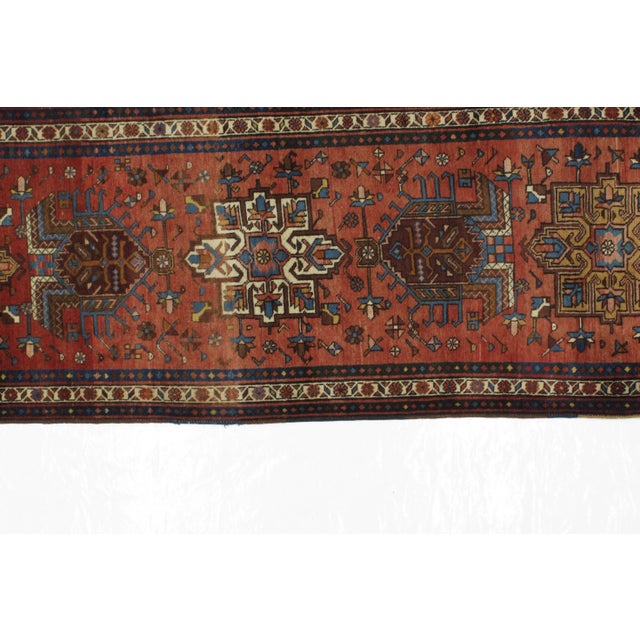 1960s Vintage Persian Heriz Runner - 3′5″ × 12′3″ For Sale - Image 4 of 7