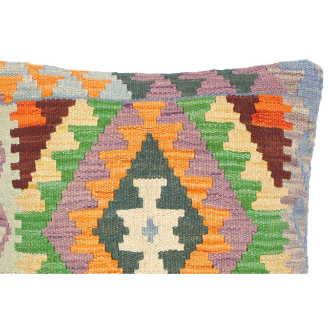 Shabby Chic Shabby Chic Turkish Darcel Hand Woven Kilim Throw Pillow For Sale - Image 3 of 4