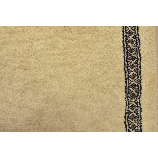 Beige Bokhara Runner 3’6” X 15’2” Beige Wool Hand-Knotted Oriental Rug For Sale - Image 8 of 13