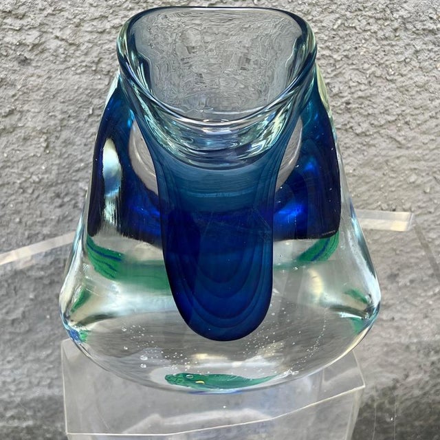 Glass Aquarium Vase attributed to Flavio Poli, Murano, Italy, 1960s For Sale - Image 12 of 18