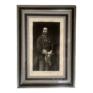 19th C. Engraving of Don Carlos, Duque De Madrid After Léon Bonnat Painting For Sale