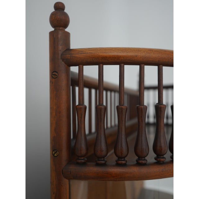 Antique Victorian Stick & Ball Oak Curio Cabinet For Sale - Image 14 of 17