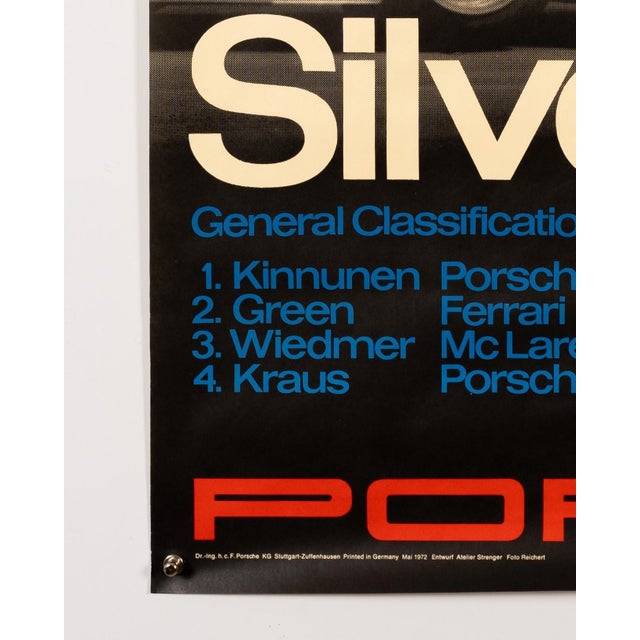 Black Vintage Original Porsche Poster by Atelier Strenger, 1972 For Sale - Image 8 of 9