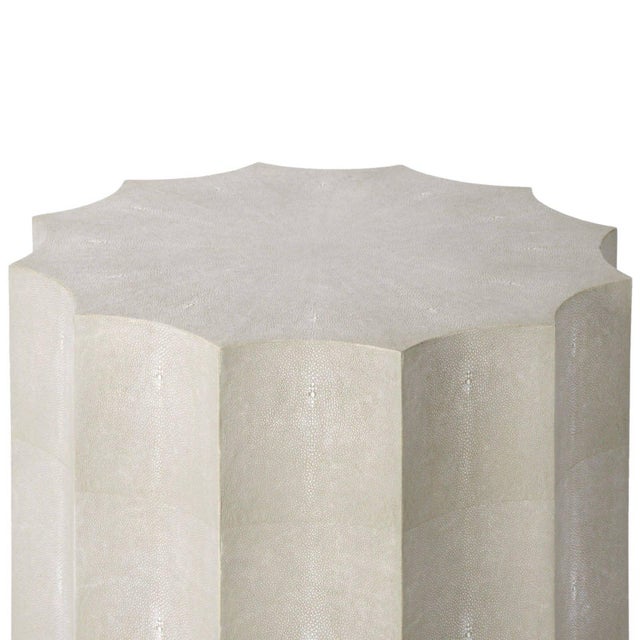 Regina Andrew Marilyn Faux Shagreen Scalloped Table For Sale - Image 4 of 8