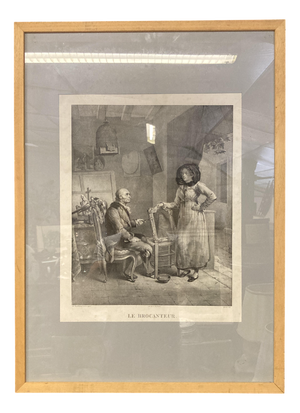 Édouard Wattier, The Secondhand Dealer, 1800s, Lithograph, Framed