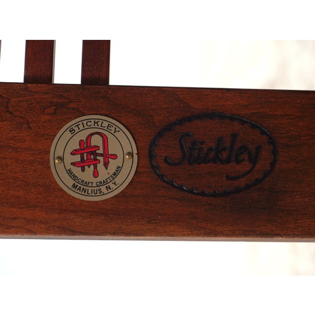 Stickley Mission Cherry Spindle Back Settee For Sale - Image 15 of 18