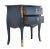 French 1950s Classic Louis XV Style Midnight Blue Chests With Marble Top For Sale - Image 3 of 7