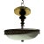 Vintage Flush Mount Fixture With Vintage Glass Shade For Sale