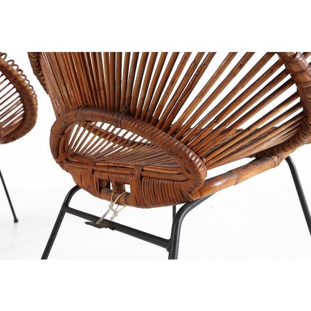 Rattan Lounge Armchairs by Janine Abraham & Dirk Jan Rol, 1960s, Set of 2 For Sale - Image 9 of 14