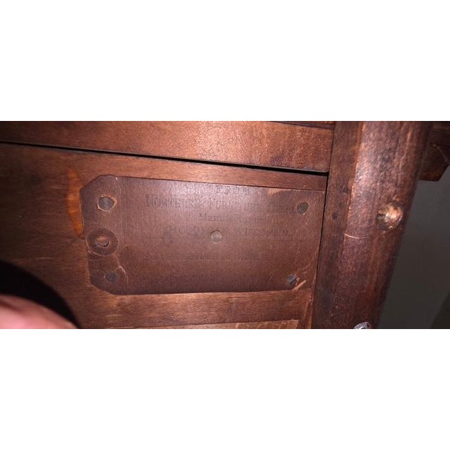 Wood Early 20th Century Oak Dresser With Pivoting Mirror For Sale - Image 7 of 7