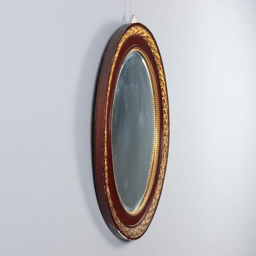 Oval Mirror in Mahogany For Sale - Image 6 of 8