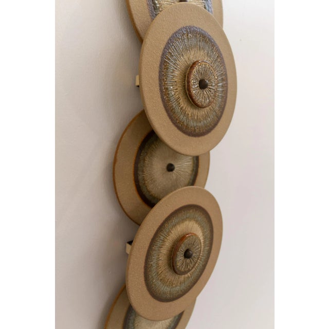 Danish Ceramic Five Disc Wall Lamp from Søholm, 1970s For Sale - Image 4 of 18