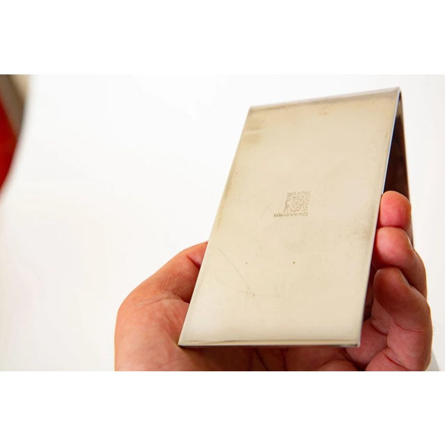 Vintage Signed Bruno Munari Silver-Plate and Glass Sculptural Vase Italian For Sale - Image 9 of 10