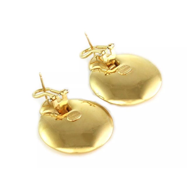 Contemporary Wempe 18k Multi Tone Gold Puffed Disc Earrings, 2 Pieces For Sale - Image 3 of 4