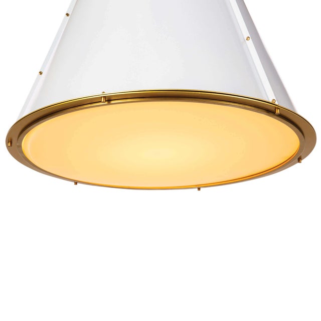 Regina Andrew French Maid Chandelier Large in White and Natural Brass For Sale - Image 4 of 7