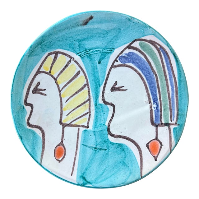 Vintage Midcentury Italian Desimone Style Plate For Sale